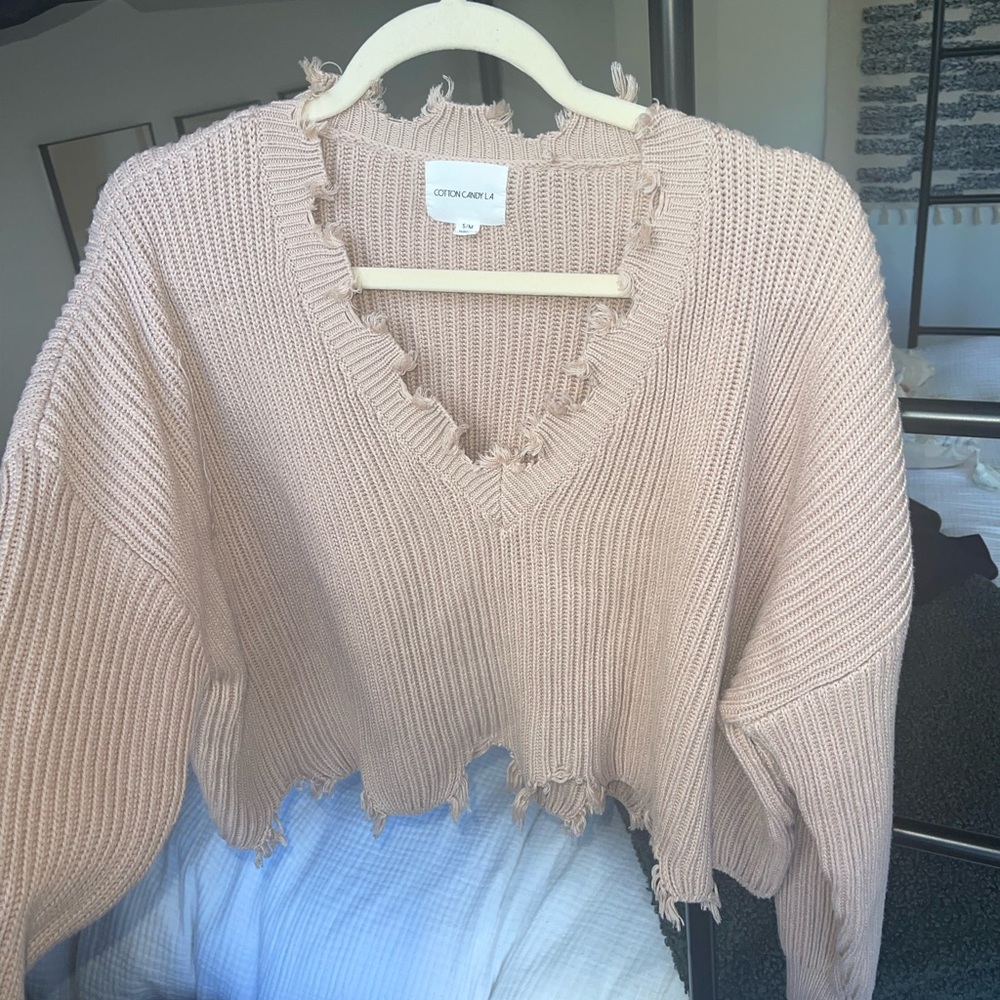 Pink Cropped Sweater